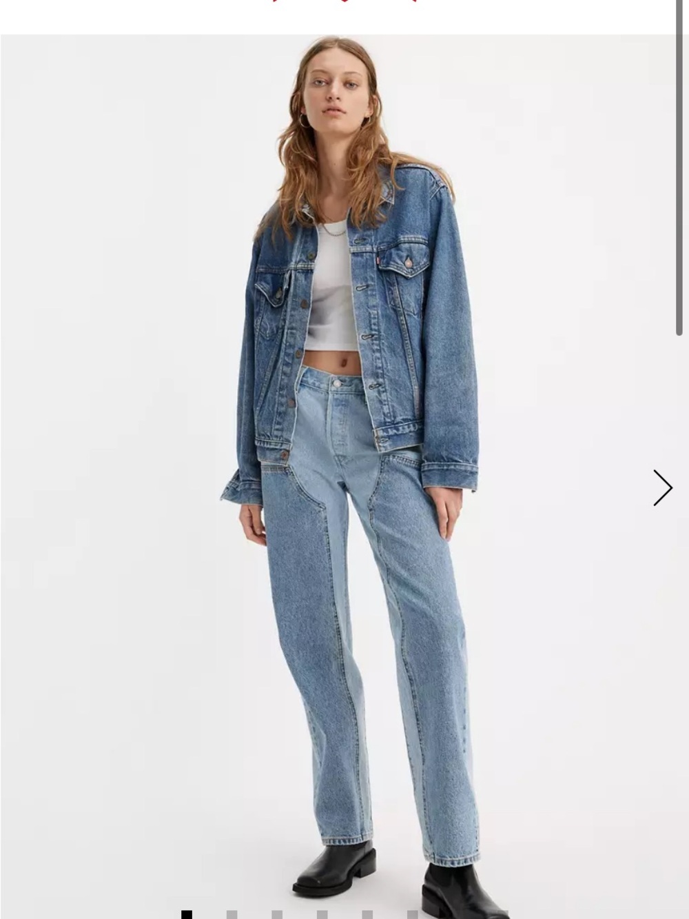 Levi's 501 '90s Western Chaps Paneled Jeans Done and Dusted 30x32